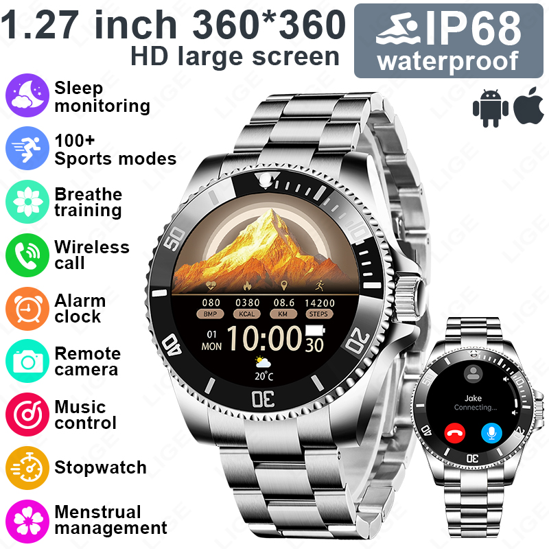 Korean Men Lifestyle - LIGE Nieuwe Stijl Luxe Smartwatch Als