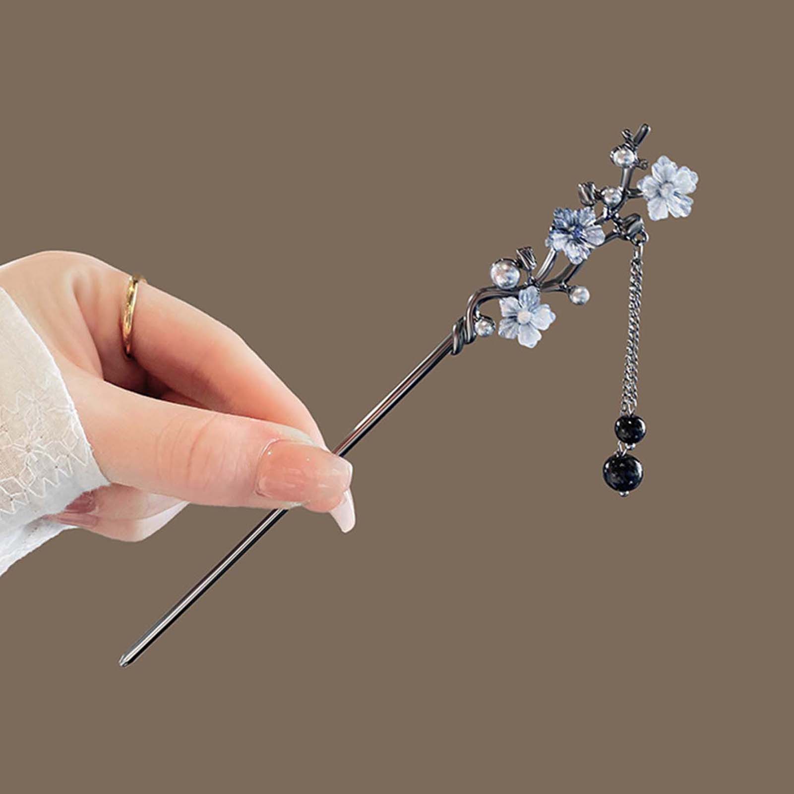 Hanbok Hair Pin - Chinese stijl haarstokjes zwarte metalen haarspeld