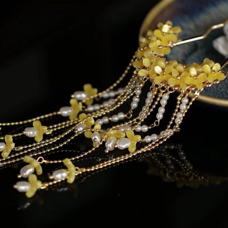 Oud-stijlige Osmanthus haarspe - Hanbok Hair Pin recensie en prijs
