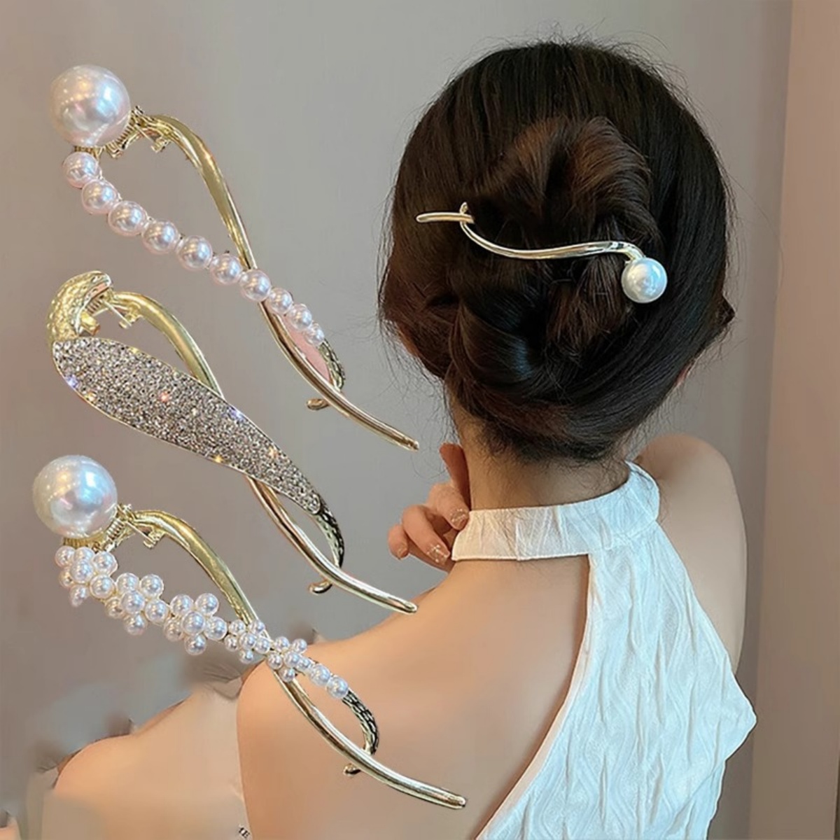 Elegante glitter parel haarcli - The Korean Lifestyle recensie en prijs