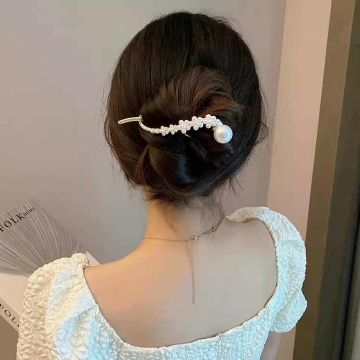 Elegante glitter parel haarcli - The Korean Lifestyle recensie en prijs