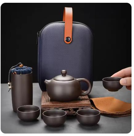 Paarse Klei Reistheeset Buiten - Korean Tea Set recensie en prijs