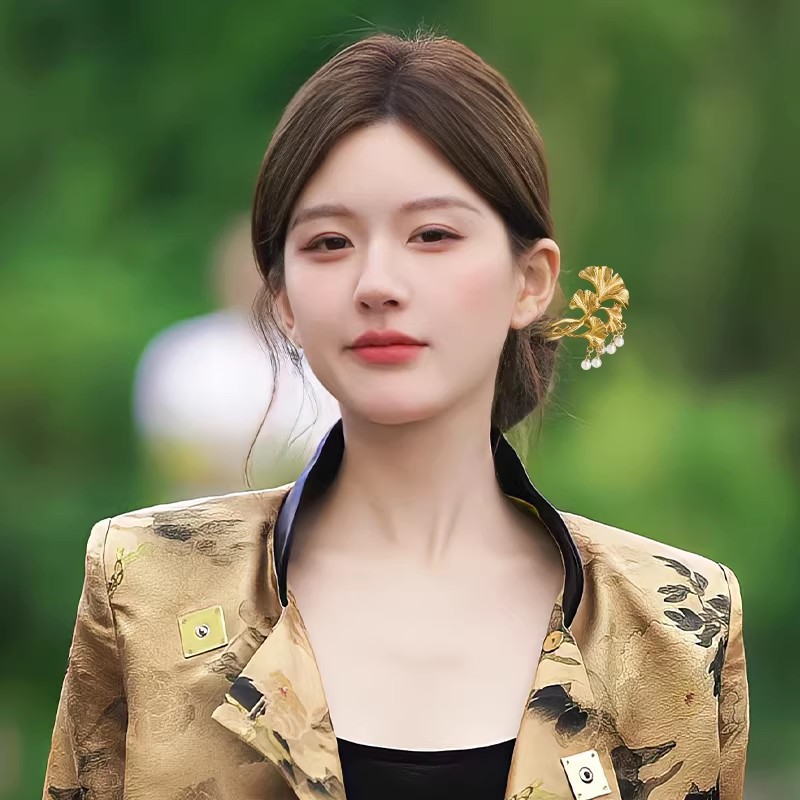 1PC Elegante Gouden Ginkgo Bla - Hanbok Hair Pin recensie en prijs